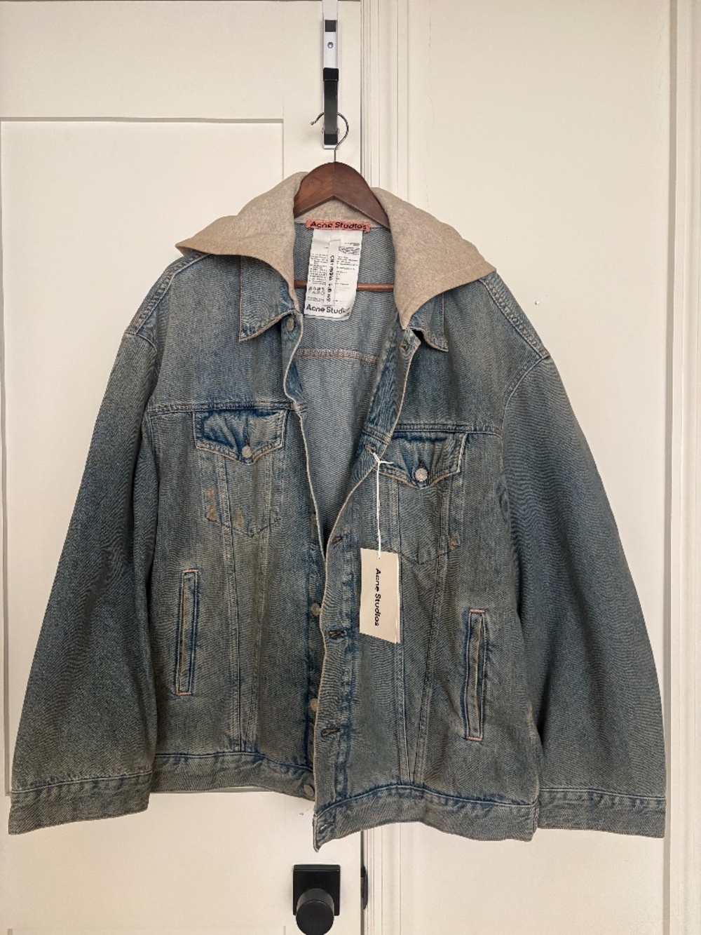 Brand New Acne Studios Hooded Dust-Finished Denim Jacket | S/M | Unisex